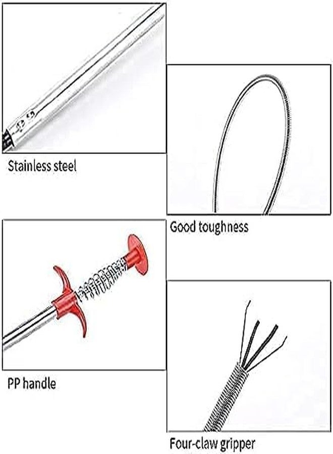 Mega Choice Stainless Steel Drain Pipe Cleaning Spring Stick,Hair Catching Pipe Cleaning Claw Wire,Sink Stick Sewer Sink Tub Dredge Remover,Spring Drain Basin Cleaner Tool(160 Cm) (1) - Image 3